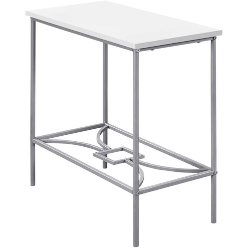 Moreland 24 X 22 inch White and Silver Accent End Table