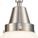 Caden LED 17 inch Satin Nickel Bath Vanity Light Wall Light in White Glass