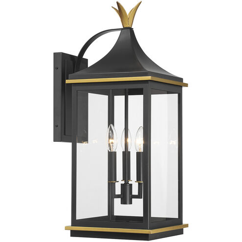 Simpson Wall Sconce Wall Light in Matte Black and Textured Gold