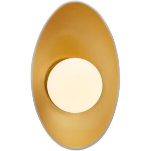 Ambiance LED 7.5 inch Matte White and Champagne Gold Wall Sconce Wall Light