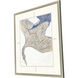 Plumage Beige and Blue and White Framed Art
