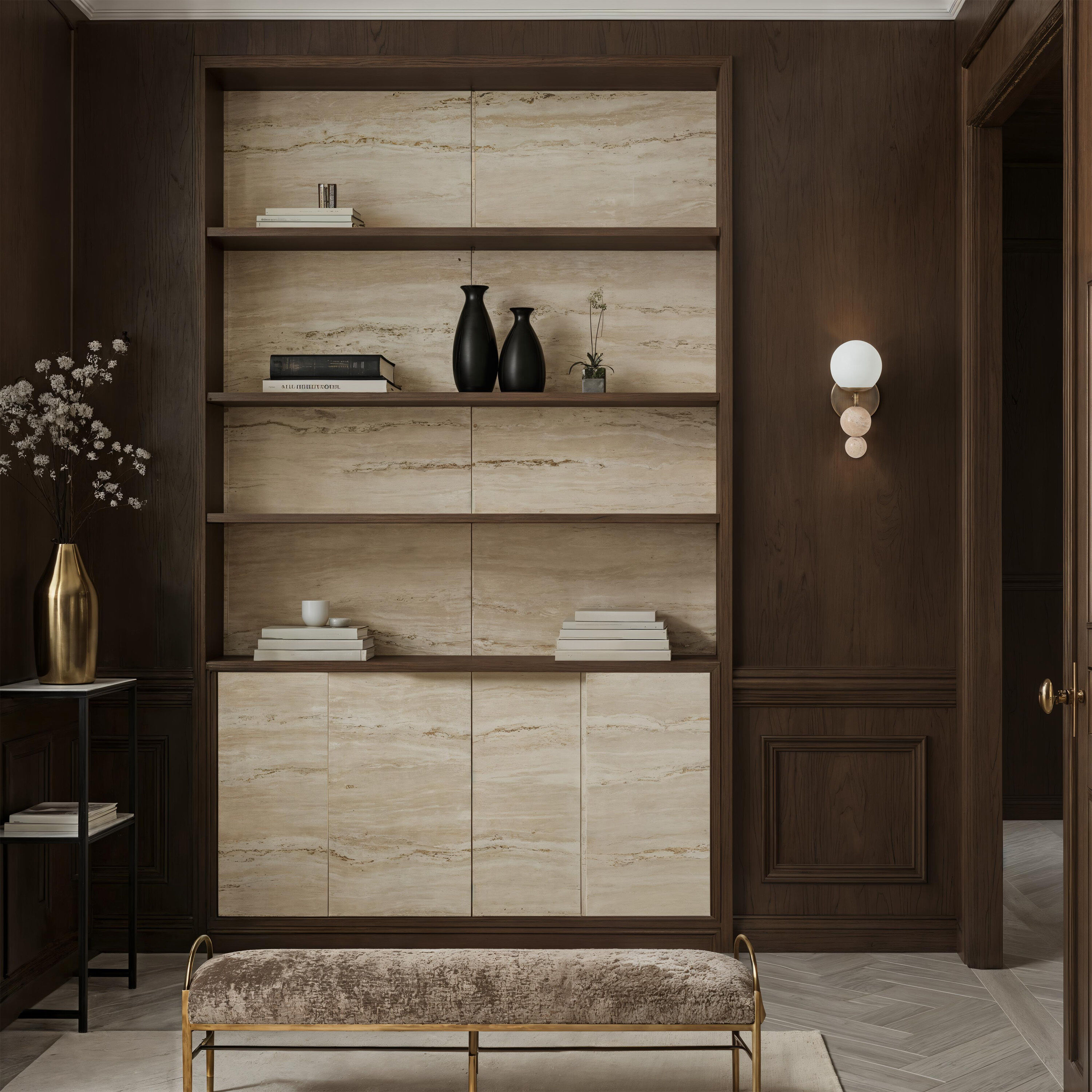 Celestia 1 Light 5 inch Matte Antique Brass and Beige Sconce Wall Light