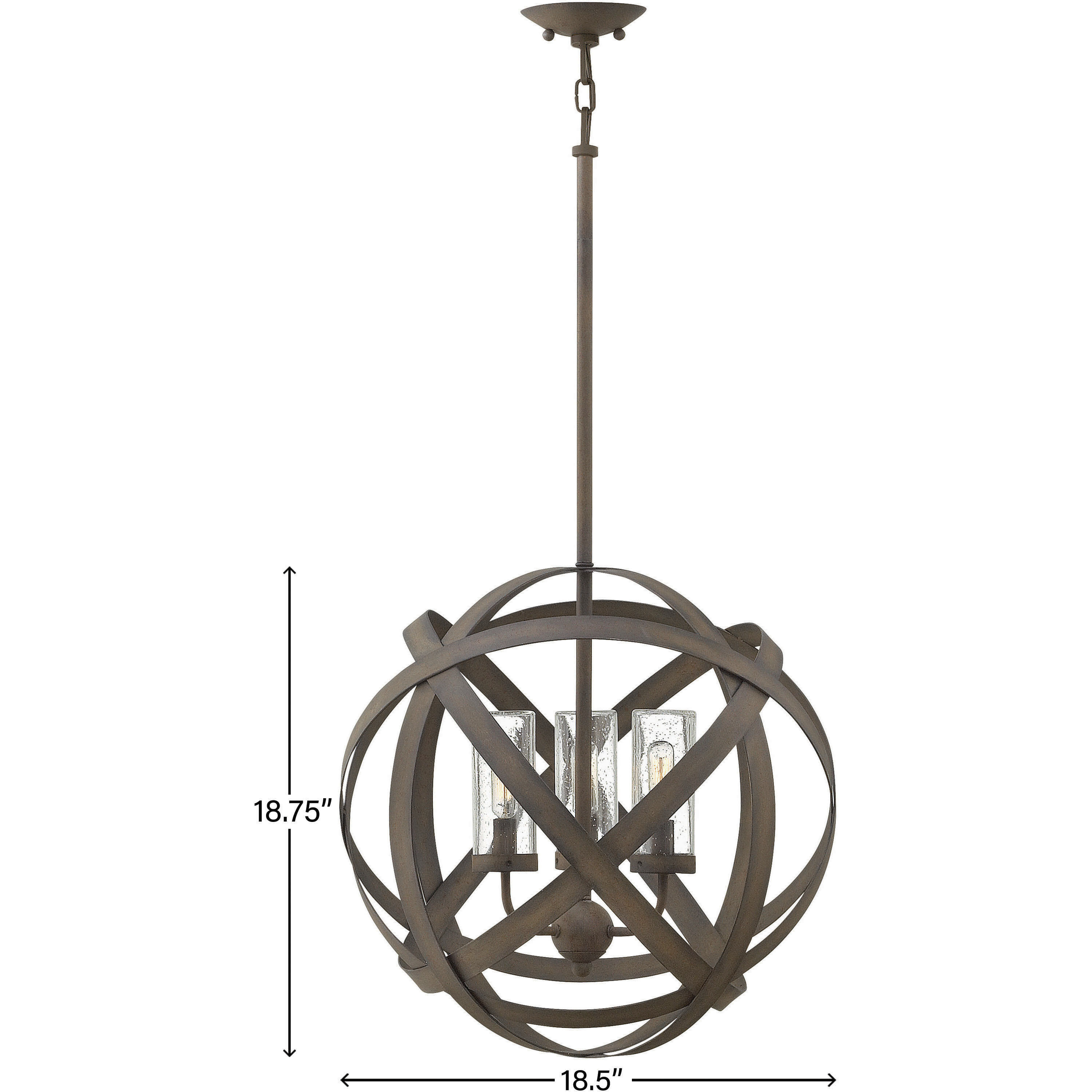 Open Air Carson LED 19 inch Vintage Iron Outdoor Hanging