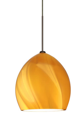 Sprite 1 Light Bronze Pendant Ceiling Light in Honey Glass, Halogen