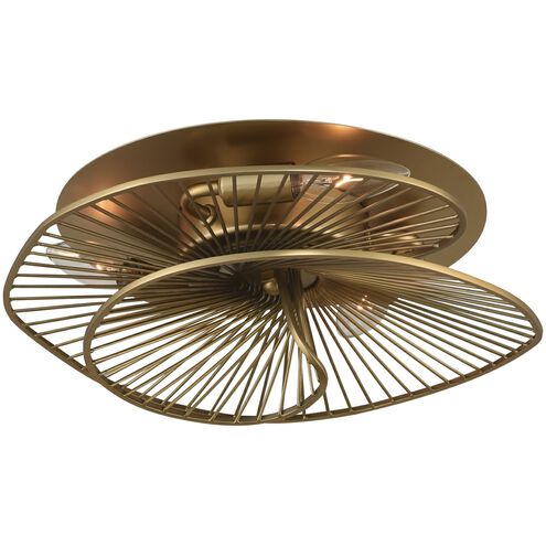 Aurora 3 Light 14 inch Nordic Brass Flush Mount Ceiling Light