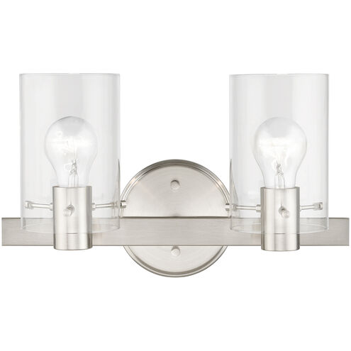 Munich 2 Light 15 inch Brushed Nickel Vanity Sconce Wall Light