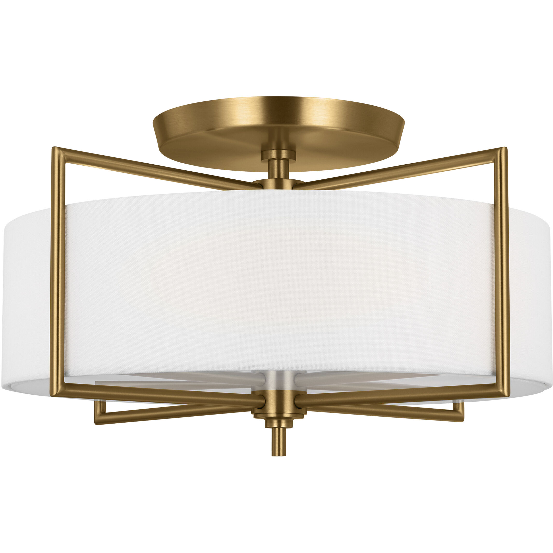 C&M by Chapman & Myers Perno 3 Light 20 inch Burnished Brass Semi-Flush Mount Ceiling Light