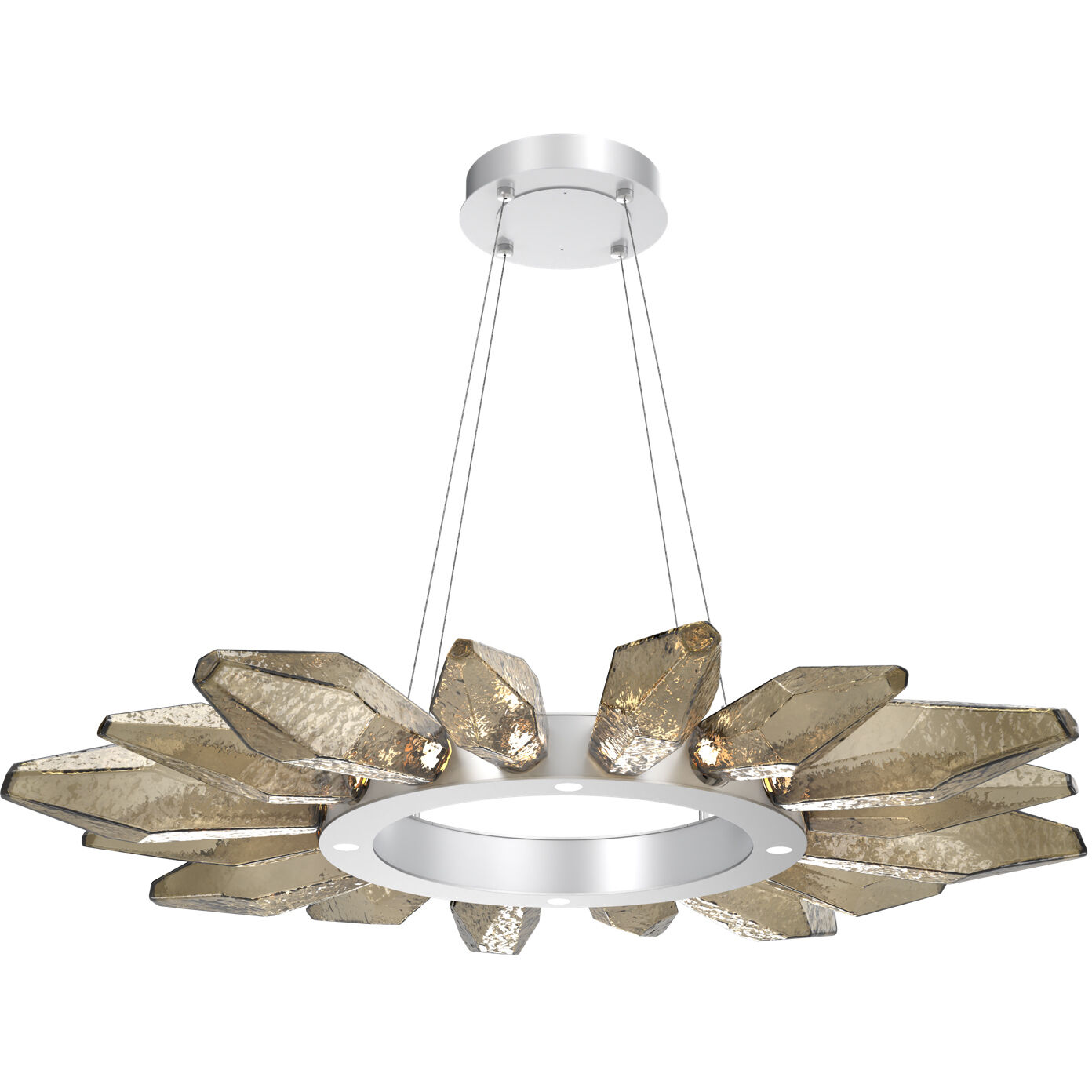 Rock Crystal LED 41.9 inch Classic Silver Chandelier Ceiling Light in 3000K LED, Chilled Bronze, Radial Ring