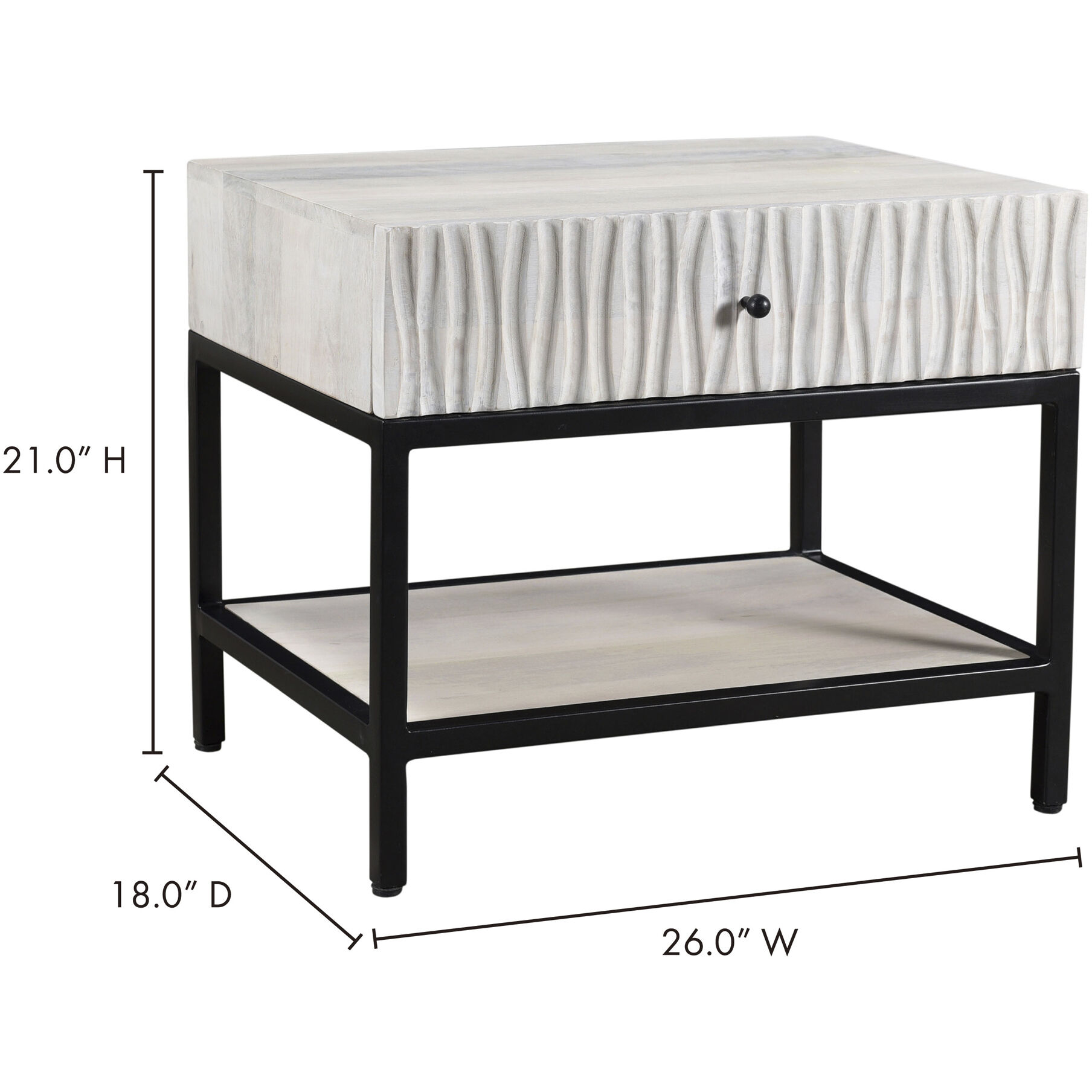 Faceout 26 X 21 inch White Nightstand