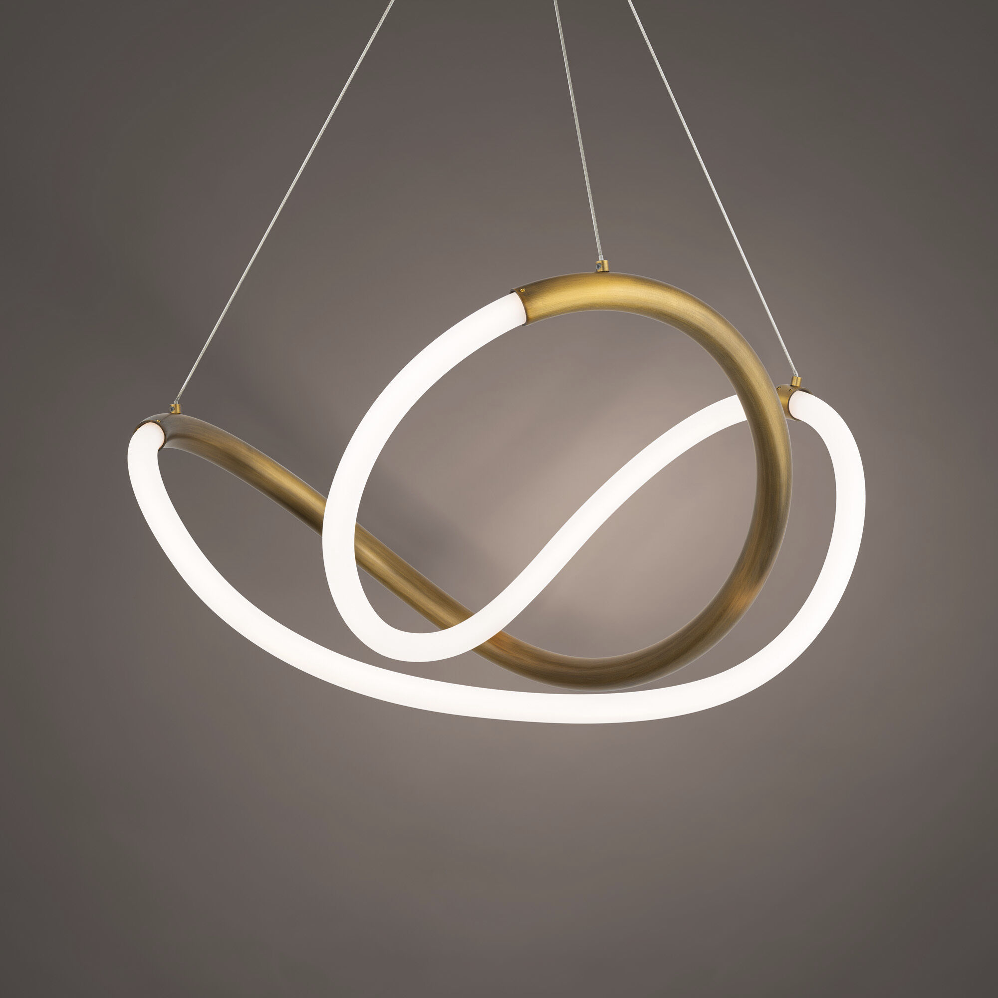 Solo LED 23.63 inch Aged Brass Chandelier Ceiling Light, dweLED