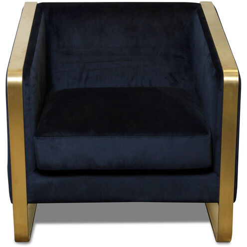 Seeley Black/Brushed Gold Accent Chair