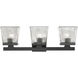 Astor 3 Light 23 inch Matte Black Vanity Wall Light