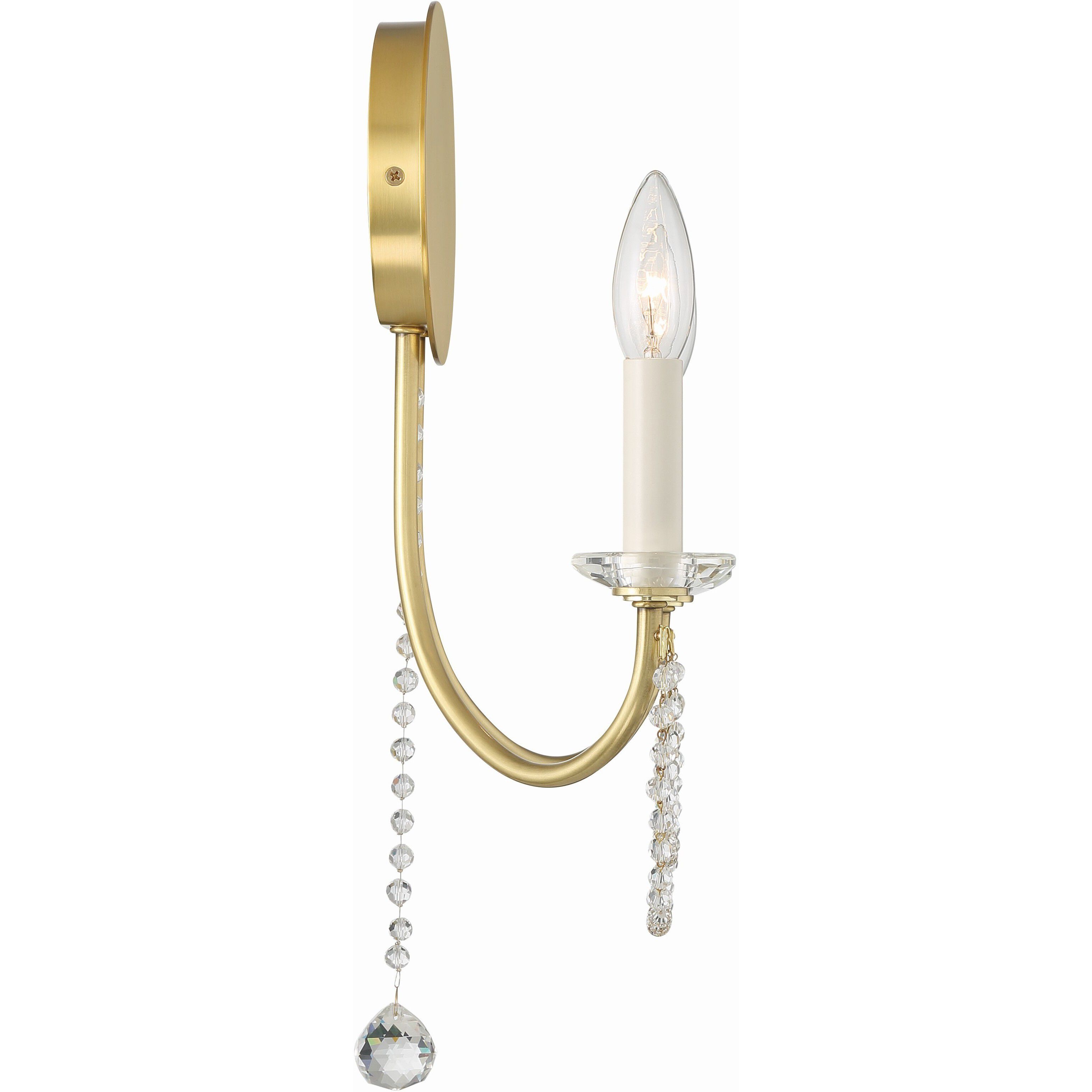 Delilah Bath Wall Light in Aged Brass