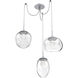 Cosmos LED 17 inch Classic Silver Swag Multi-Pendant Ceiling Light in 3000K LED, Zircon Inner - Clear Outer