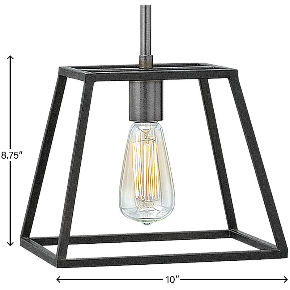 Fulton 1 Light 10 inch Aged Zinc with Antique Nickel Indoor Mini Pendant Ceiling Light