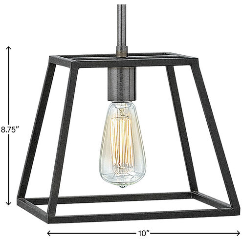 Fulton LED 10 inch Aged Zinc with Antique Nickel Indoor Mini Pendant Ceiling Light