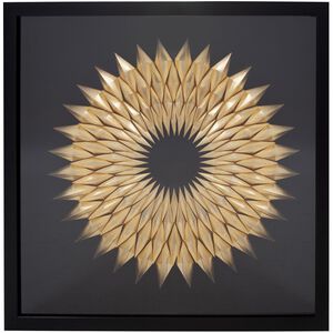 Inca Star of Gold Black/Gold Framed Art