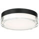 Pi 1 Light 9 inch Black Flush Mount Ceiling Light in 2700K, 9in.