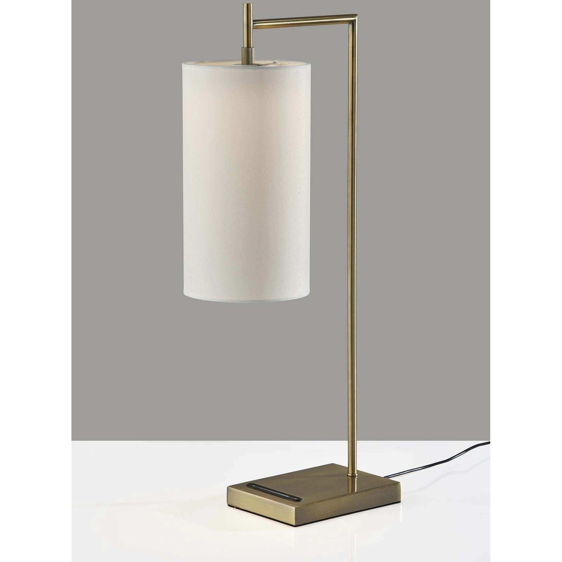 Matilda 25 inch 6.00 watt Antique Brass Table Lamp Portable Light, with Smart Switch