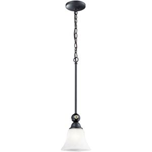 Designer Classics 1 Light 7 inch Matte Black with White Mini Pendant Ceiling Light