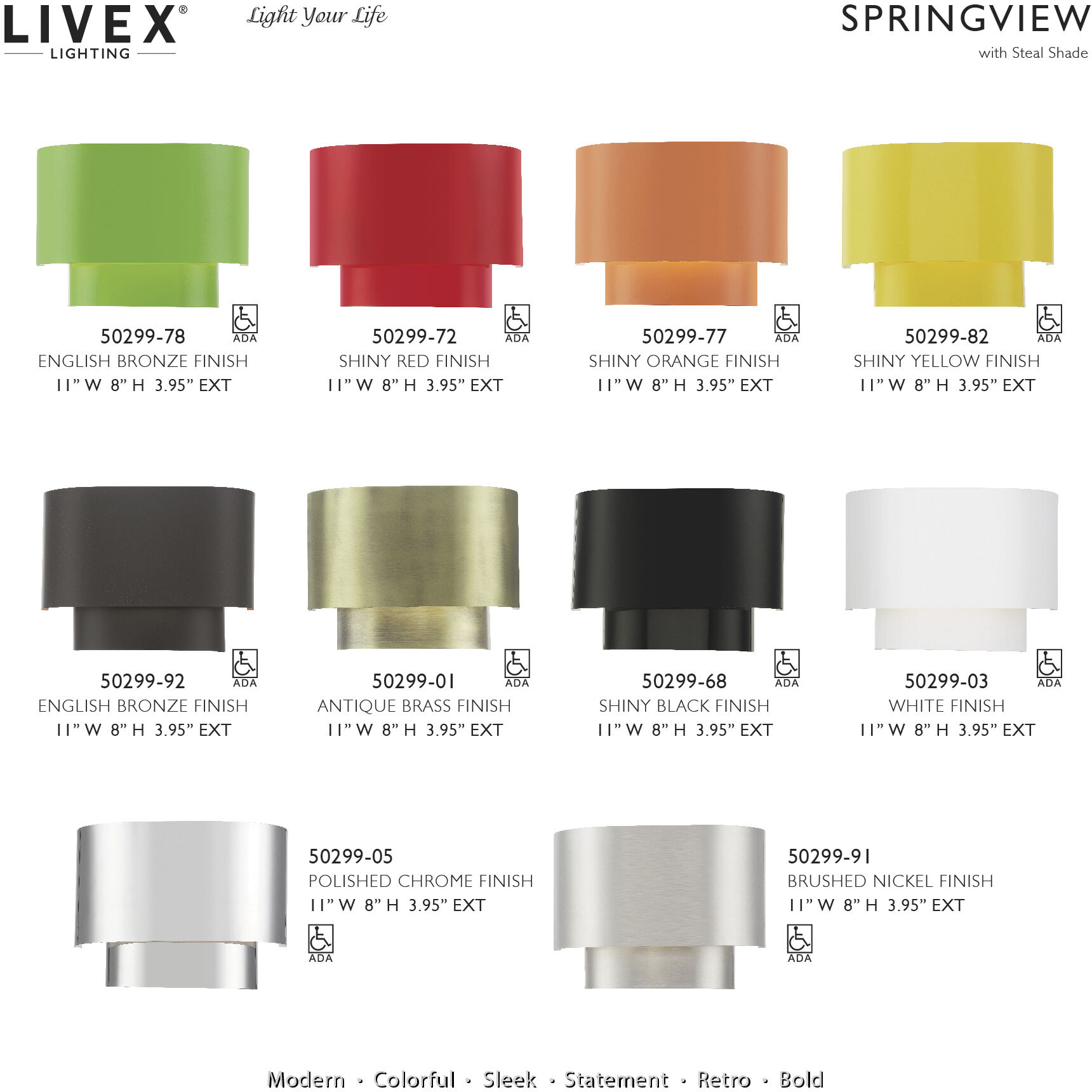 Springview 1 Light 11 inch Antique Brass ADA Wall Sconce Wall Light