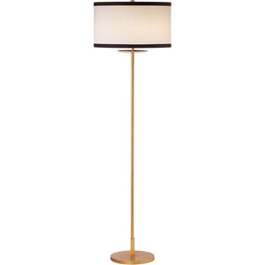 kate spade new york Walker 58 inch 100 watt Gild Floor Lamp Portable Light in Cream Linen with Black Linen Trim, Medium