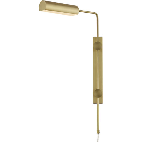 Satire 14.75 inch 10 watt Brushed Brass Swing Arm Wall Sconce Wall Light