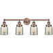 Bell 4 Light 33.5 inch Antique Copper Bath Vanity Light Wall Light in Silver Plated Mercury