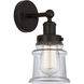 Edison Canton 1 Light 5 inch Oil Rubbed Bronze Sconce Wall Light in Clear Glass