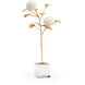 Chelsea House Antique Gold Leaf/White Glaze/Clear Hydrangia in Stand Accent