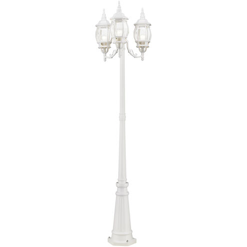 Frontenac 3 Light 84 inch Textured White Outdoor Post Light