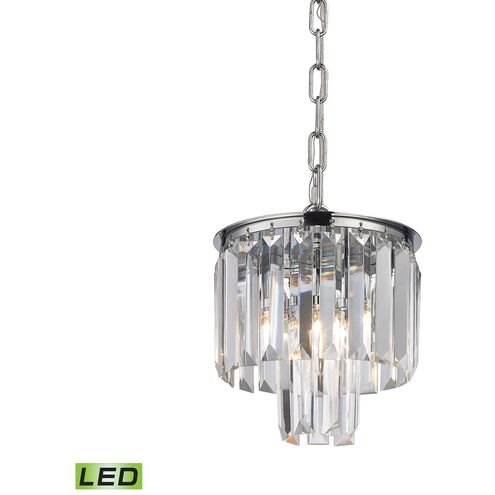 Palacial LED 8 inch Polished Chrome with Clear Mini Pendant Ceiling Light
