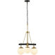 Allie 3 Light 18 inch Black/Satin Brass Chandelier Ceiling Light