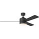 Era 52 LED 52 inch Midnight Black with Midnight Black/American Walnut reversible blades Indoor/Outdoor Ceiling Fan