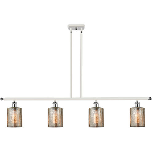 Ballston Cobbleskill LED 48 inch White and Polished Chrome Island Light Ceiling Light in Mercury Glass, Ballston