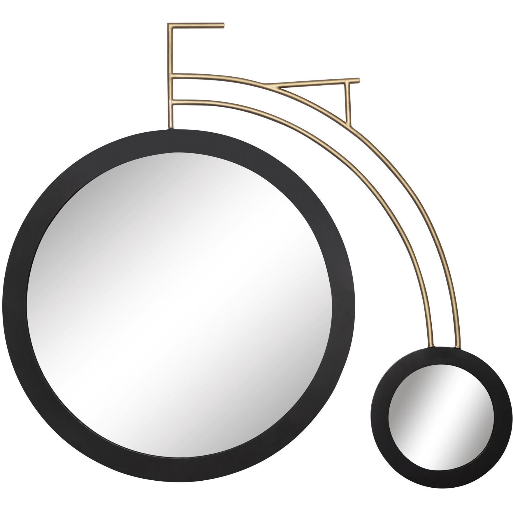 Out For A Ride 44 X 39 inch Matte Black and Havana Gold Wall Mirror