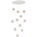 Cabochon LED 33.8 inch Salt White with White Marble Multi-Pendant Ceiling Light in 3000K LED, Amber