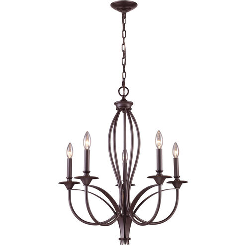 Dixon 5 Light 26 inch Oiled Bronze Chandelier Ceiling Light