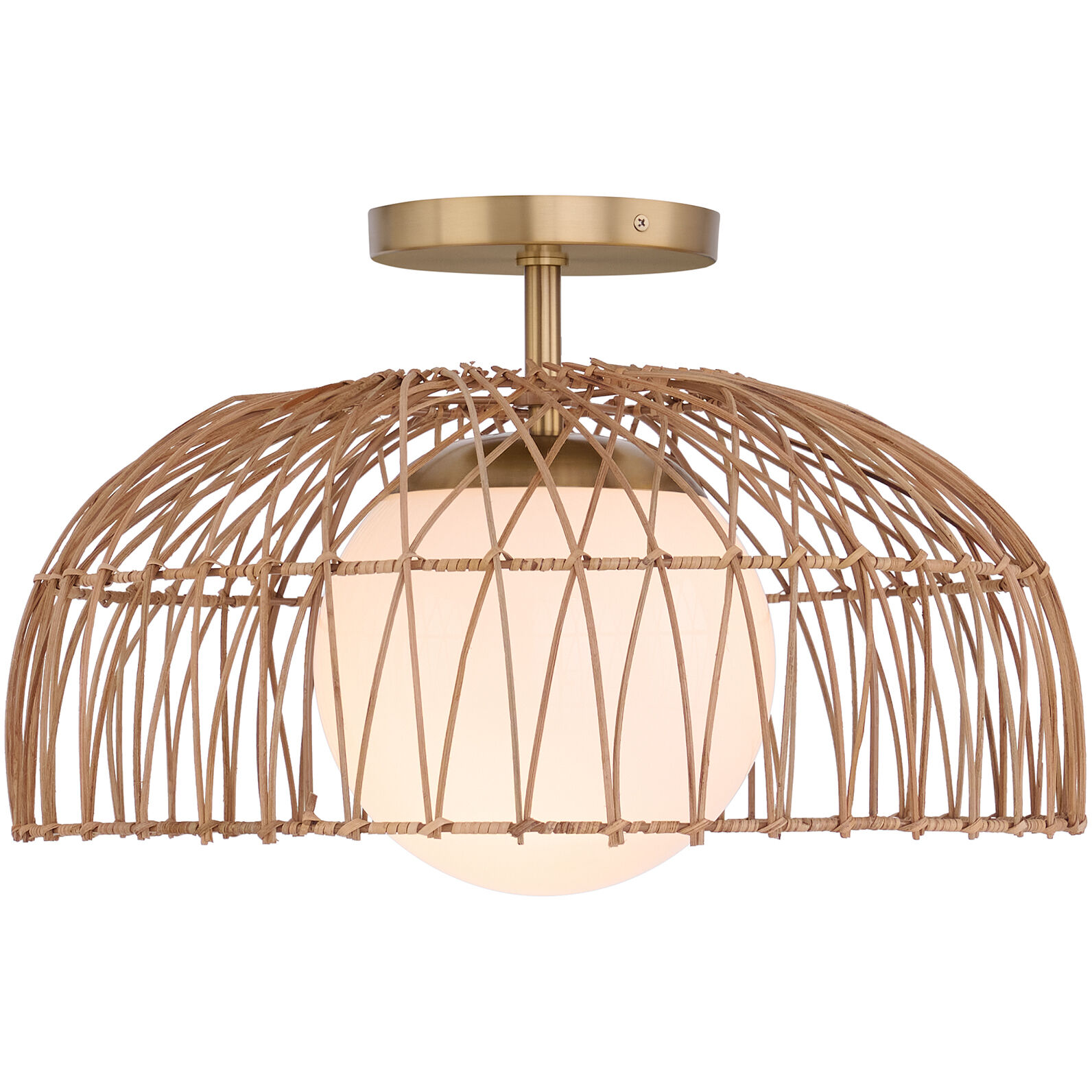 Bohemian 1 Light 18 inch Natural Brass Convertible Pendant or Semi-Flush Ceiling Light, Pendant or Semi-Flush