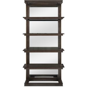 Kai 82 X 40 inch Dark Walnut and Gold Etagere