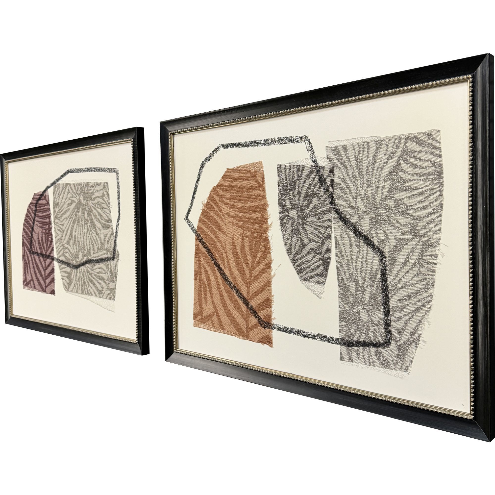 Bold Blends Multi and Black and Brown and Orange Framed Art