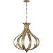 Atlas 6 Light 28.5 inch Grecian Gold Chandelier Ceiling Light