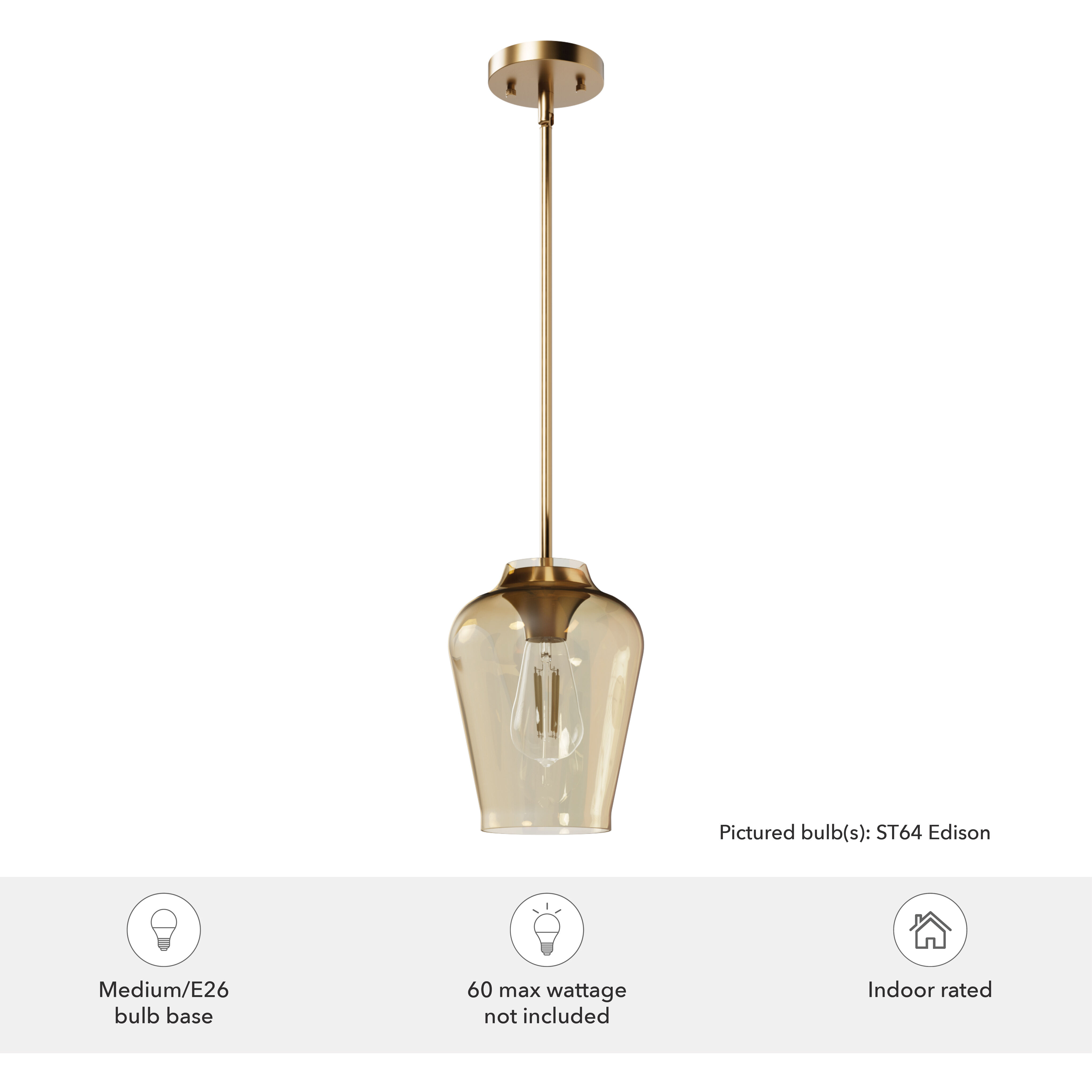 Vidria 1 Light 7.25 inch Alturas Gold Mini Pendant Ceiling Light