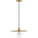 Lulu LED 15 inch Lacquered Brass Pendant Ceiling Light, Semi-Flush Mount
