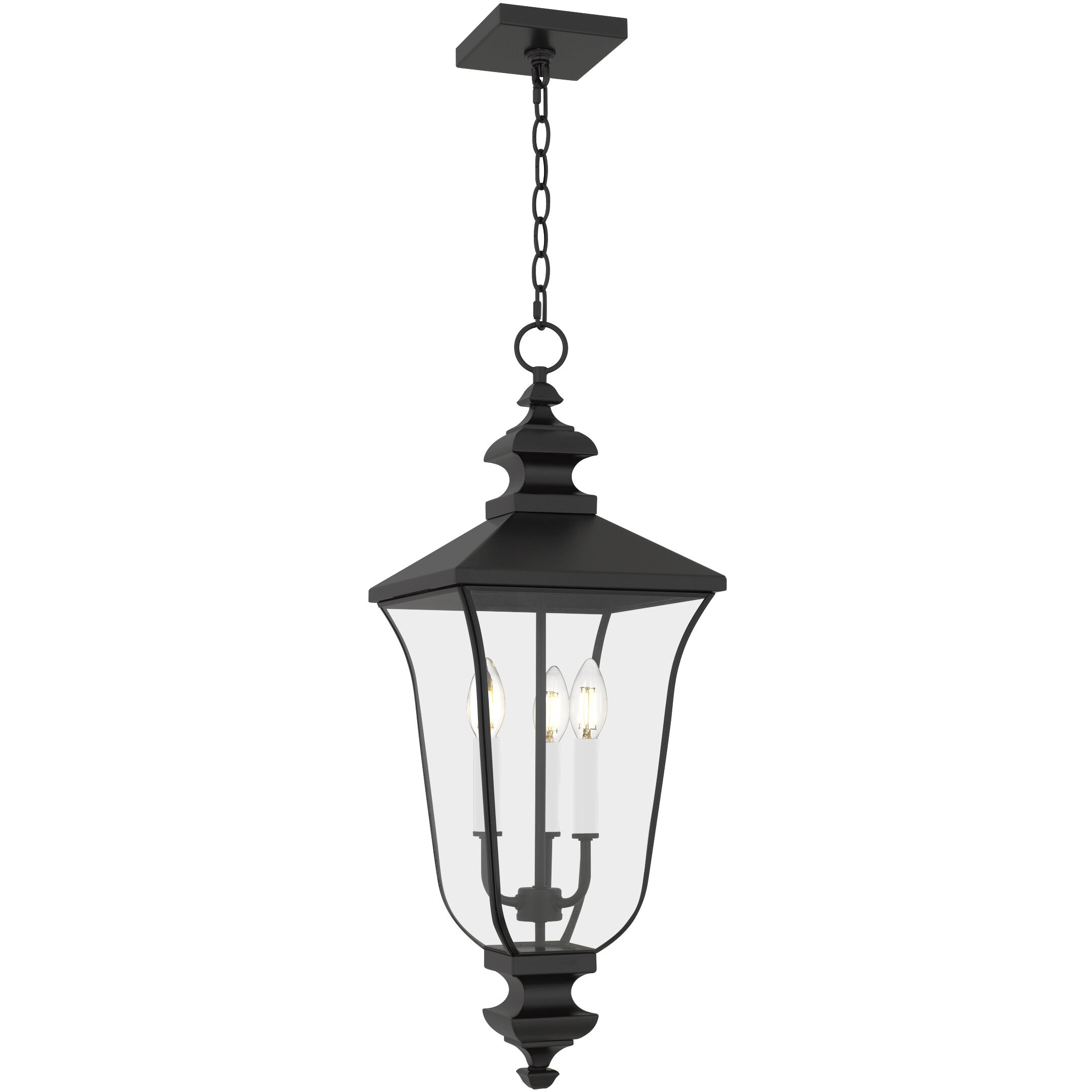 Farley 3 Light 9.75 inch Matte Black Outdoor Hanging Lantern