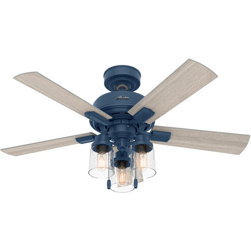 Hartland 44 inch Indigo Blue with Light Gray Oak Blades Ceiling Fan