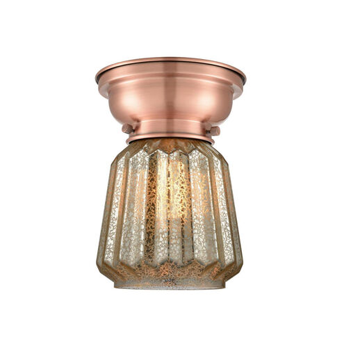 Aditi Halophane 1 Light 9 inch Antique Copper Flush Mount Ceiling Light in Matte White Halophane Glass, Aditi