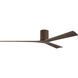 Atlas Irene-3H 72 inch Walnut Tone Flush Mount Paddle Fan