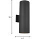 Outdoor Cylinders 2 Light 18.25 inch Black Outdoor Wall Lantern