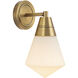 Willard 1 Light 6 inch Vintage Brass Bath Vanity Light Wall Light in Opal Glass